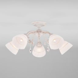 Люстра Eurosvet 30156/5 белый с золотом (EUROSVET 30156/5 белый с золотом) Люстра Eurosvet 30156/5 белый с золотом (EUROSVET 30156/5 белый с золотом)