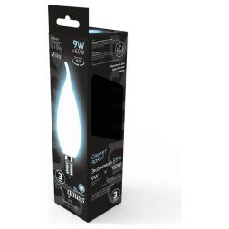 Лампа светодиодная филаментная Gauss E14 9W 4100К матовая 104201209
