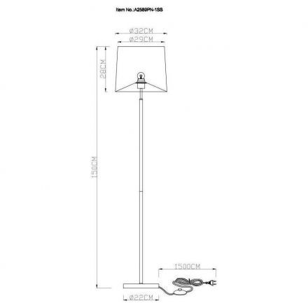 Торшер Arte Lamp A2589PN-1SS