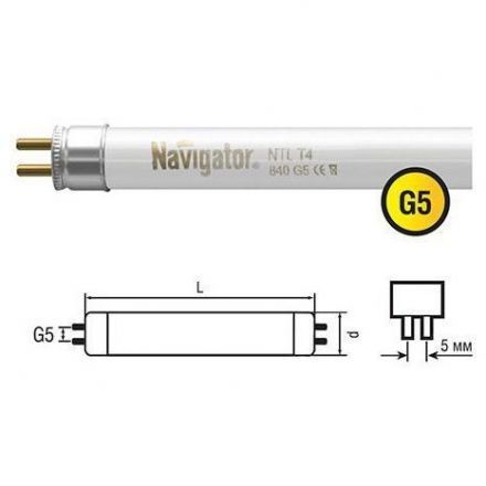 Лампа люминесцентная Navigator 94 116 NTL-T4-24-860-G5