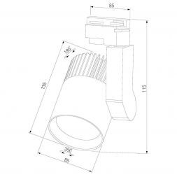 Трековый светильник для однофазного шинопровода Elektrostandard Accord Черный 30W 4200K (LTB37)