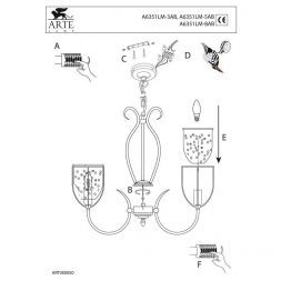 Люстра подвесная Arte Lamp A6351LM-5AB