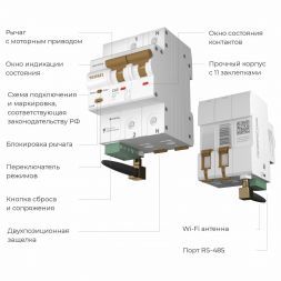 Умный автоматический выключатель 2 P 63 A C 6 kA W1002P6301 Werkel