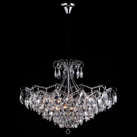 Подвесная люстра Eurosvet 10080/12 хром / прозрачный хрусталь