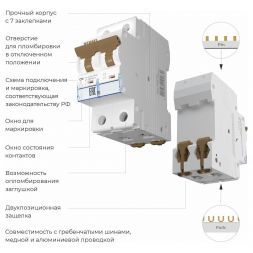Автоматический выключатель 2P 16 A C 4,5 кА Werkel W902P164