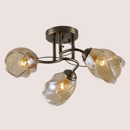 Светильник потолочный Linvel LV 9389/3 Пако Античная бронза E27 60W D480 H220мм