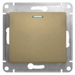 Кнопка нажимная с подсветкой Schneider Electric Glossa Титан, сх.1а GSL000417