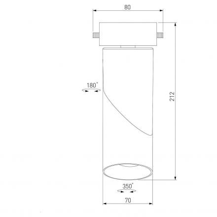 Трековый светильник для однофазного шинопровода Elektrostandard Corner Черный 15W 4200K (LTB33)