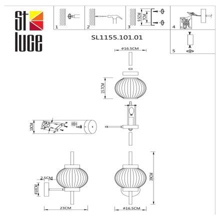 Светильник настенный ST Luce SL1155.101.01 MARENA
