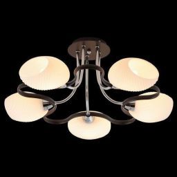 Люстра LV 8475/5 Скат хром/коричневый E14*60W ф620*Н250 Linvel (LINVEL LV 8475/5 хром/коричневый E14*60W ф620*Н250)