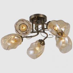 Светильник потолочный Linvel LV 9389/5 Пако Античная бронза E27 60W D520 H220мм (LINVEL LV 9389/5 Пако Античная бронза E27 60W)