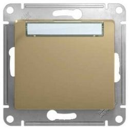 Кнопка нажимная с табличкой Schneider Electric Glossa Титан, сх.1 GSL000419