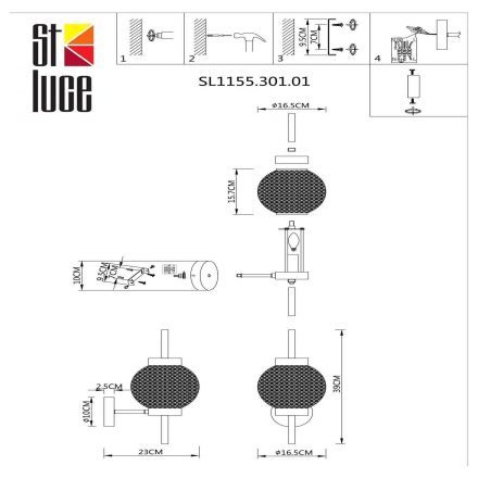 Светильник настенный ST Luce SL1155.301.01 MARENA