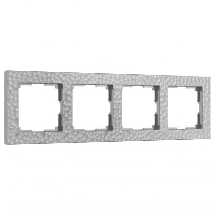 Рамка на 4 поста (серебряный) Werkel W0042406