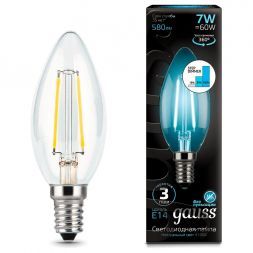 Лампа Gauss 103801207-S LED Filament Candle E14 7W 4100К step dimmable