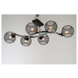 Люстра Linvel LV 9350/6 Дейви Чёрный/хром Е27 40W (LINVEL LV 9350/6 Чёрный/хром Е27 40W)