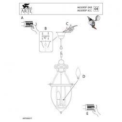 Светильник подвесной Arte Lamp A6509SP-3CC