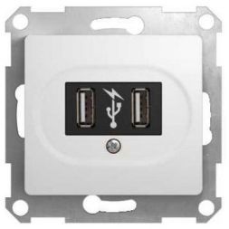 Розетка Schneider Electric Glossa Бел USB GSL000132