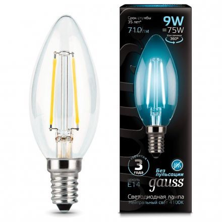 Лампа Gauss 103801209 LED Filament Candle E14 9W 4100К
