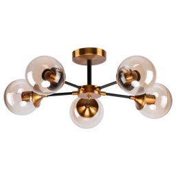 Потолочный светильник 20713/5GD+BK AMB ЭкономСвет (EKONOMSVET 20713/5GD+BK AMB)