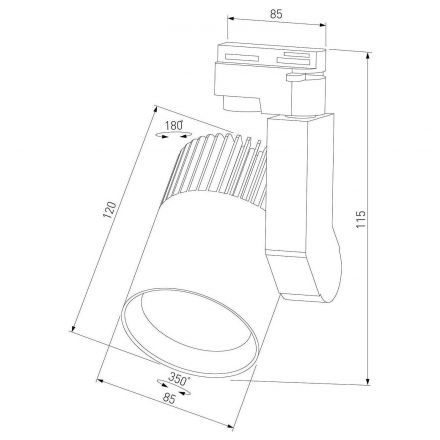 Трековый светильник для однофазного шинопровода Elektrostandard Accord Черный 20W 4200K (LTB36)