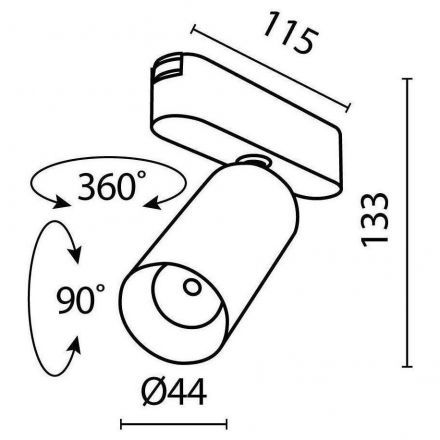 Трековый светодиодный светильник Maytoni TR103-1-12W3K-M-B