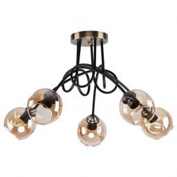 Потолочный светильник 26038/5BK+AB AMB ЭкономСвет (EKONOMSVET 26038/5BK+AB AMB)