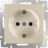 Розетка с заземлением и шторками Werkel W1171111 шампань (WL11-SKGS-01-IP44)