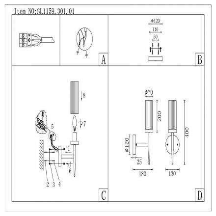 Светильник настенный ST Luce SL1159.301.01 ACAZIO
