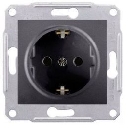 Розетка Schneider Electric Sedna Графит с/з б/ш 16А, 250В
