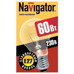 Лампа Navigator A55 E27 60W ЛОН NI-A-60-230-E27-CL прозрачная