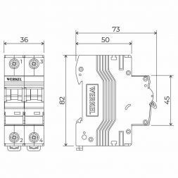Автоматический выключатель 2P 40 A C 4,5 кА Werkel W902P404