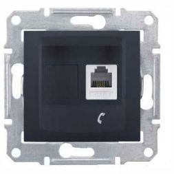 Розетка ТЛФ 1-ая Schneider Electric Sedna Графит RJ11