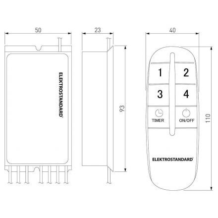 Пульт управления с 4-канальным контроллером (радио) Elektrostandard Y8 Черный (4 канала)