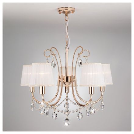 Подвесная люстра Eurosvet 10087/5 золото / прозрачный хрусталь