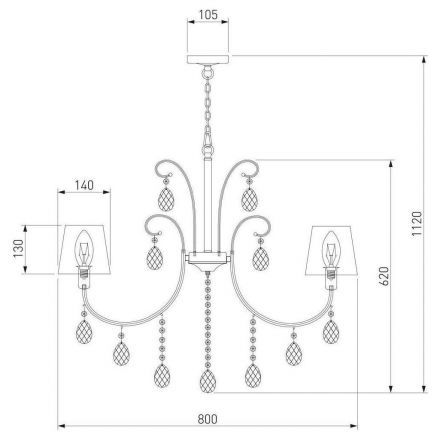 Подвесная люстра Eurosvet 10087/5 золото / прозрачный хрусталь