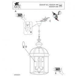 Светильник Arte Lamp A6505SP-3AB