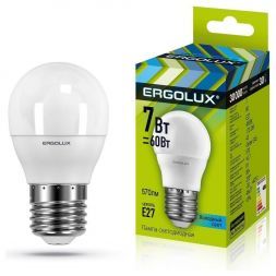Светодиодная лампа Ergolux LED-G45-7W-E27-4K