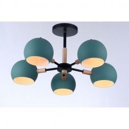 Люстра Linvel LV 9282/5 Фарго черный/светлое дерево