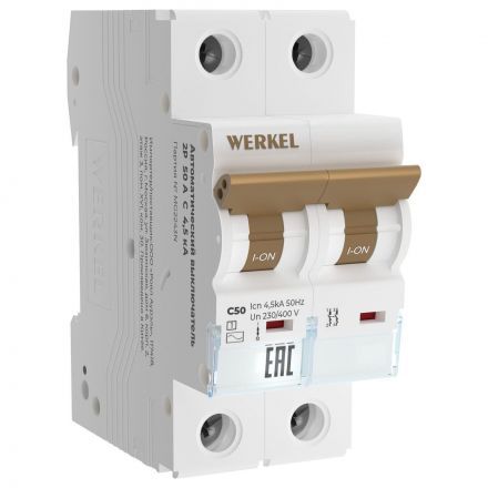 Автоматический выключатель 2P 50 A C 4,5 кА Werkel W902P504