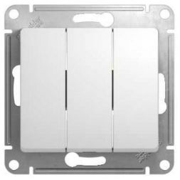 Выключатель 3-клавишный Schneider Electric Glossa Бел, сх.3 GSL000131