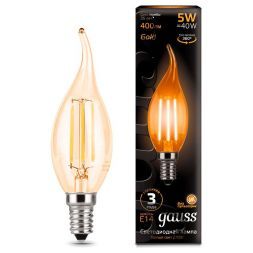 Лампа Gauss 104801005 LED Filament Candle tailed E14 5W 2700K Golden
