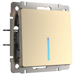 Выключатель одноклавишный с подсветкой Werkel W1110111 шампань (WL11-SW-1G-LED)