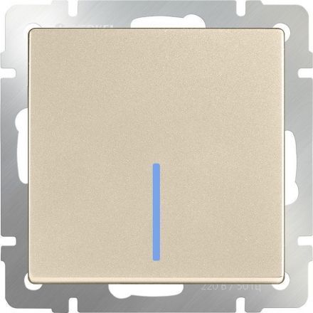 Выключатель одноклавишный с подсветкой Werkel W1110111 шампань (WL11-SW-1G-LED)