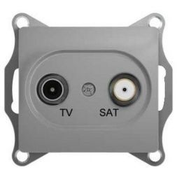 Розетка оконечная Schneider Electric Glossa Алюминий TV-SAT 1DB GSL000397