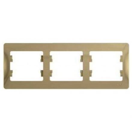 Рамка 3-я Schneider Electric Glossa Титан, горизонтальная GSL000403
