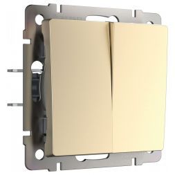 Выключатель двухклавишный Werkel W1120011 шампань (WL11-SW-2G)