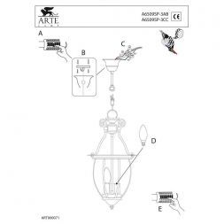Светильник Arte Lamp A6509SP-3AB