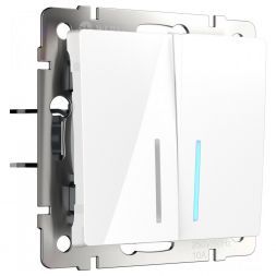 Выключатель 2-клавишный с подсветкой Werkel W1120101 белый (WL01-SW-2G-LED)