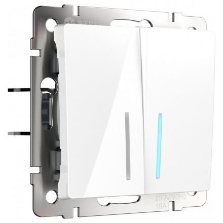 Выключатель 2-клавишный с подсветкой Werkel W1120101 белый (WL01-SW-2G-LED)
